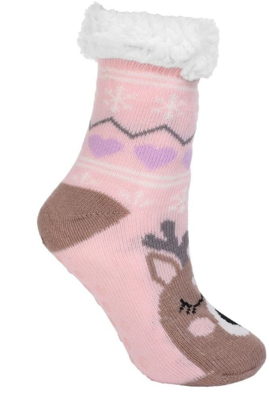 Dětské zateplené ponožky růžové s model 19049442 - Moraj - Doplňky čepice, rukavice a šály