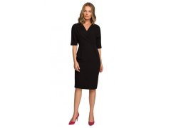 Dámské zavinovací šaty model 21135574 černé - STYLOVE 2