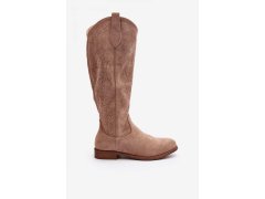 Ažurové kozačky model 20646522 hnědé Step in style - Inello 1