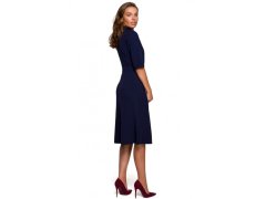 Dámské šaty s páskem model 21149188 tmavě modré - STYLOVE 7