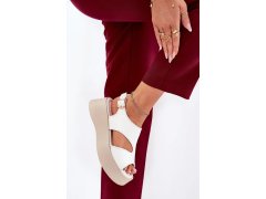 Dámské sandály na platformě Ecru s&nbsp;béžovou shoes model 21156721 - Inez 1