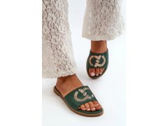 Pantofle model 21253431 tmavě zelené Step in style - SWEET SHOES 1