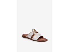 Dámské pantofle Ecru s hnědou model 21292984 - Zazoo 2