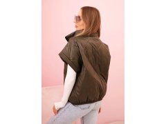 Dámská prošívaná vesta Khaki tmavě zelená model 21399709 - Kesi 2