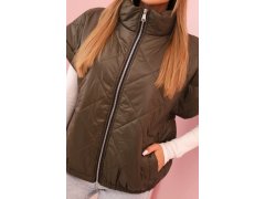 Dámská prošívaná vesta Khaki tmavě zelená model 21399709 - Kesi 3