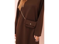 Dámské šaty volného střihu s&nbsp;na řetízku Tmavě fialová model 21470044 - Kesi 1
