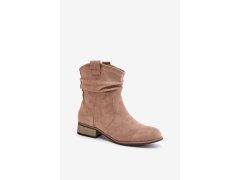 Dámské kotníkové boty model 21471947 Hnědá taupe - JEZZI 2