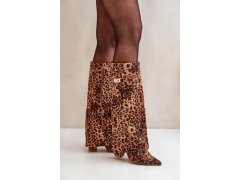 Dámské kozačky na podpatku model 21758979 Hnědá vzor Step in style - Inello 1