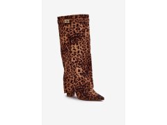 Dámské kozačky na podpatku model 21758979 Hnědá vzor Step in style - Inello 2