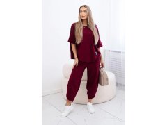 Bavlněný komplet halenka a&nbsp;kalhoty model 21770358 bordó - Kesi 2