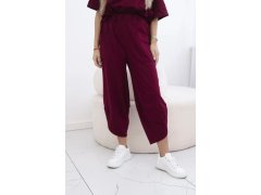 Bavlněný komplet halenka a&nbsp;kalhoty model 21770358 bordó - Kesi 4