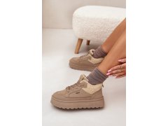 Dámské zateplené sportovní boty na platformě model 21817728 Béžová - Big Star 4