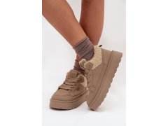 Dámské zateplené sportovní boty na platformě model 21817728 Béžová - Big Star 6