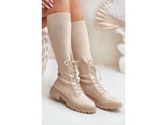 Dámské kozačky s svrškem Světle béžová CM Paris model 21857537 - Kesi 6