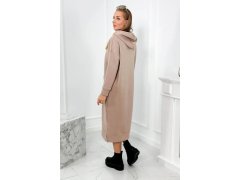 Dlouhé šaty s kapucí béžová model 21859208 - Kesi 1