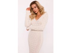 Dámské svetrové šaty model 21865052 Světle béžová - Moe 4