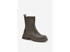 Dámské kotníkové boty na platformě Khaki tmavě zelená model 21873328 - Inello 5