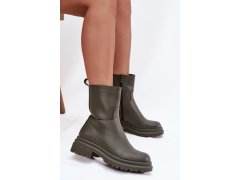 Dámské kotníkové boty na platformě Khaki tmavě zelená model 21873328 - Inello 6