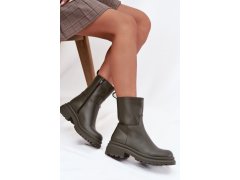Dámské kotníkové boty na platformě Khaki tmavě zelená model 21873328 - Inello 8