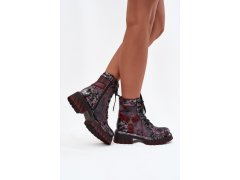 Dámské kotníčkové kožené workery model 21903308 Bordó vzor - Maciejka 5
