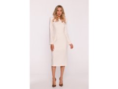 Tužkové šaty s ozdobnými rameny kost model 22290548 - STYLOVE 1
