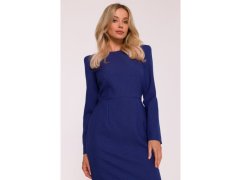 Dámské tužkové šaty s ozdobnými rameny model 21915155 modré - STYLOVE 8