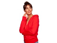 Zavinovací svetr s&nbsp;kapucí model 21924386 červený - BeWear 2