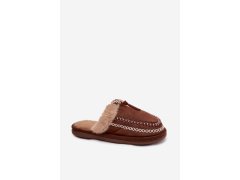Dámské pantofle s&nbsp;kožešinou 608 Hnědá model 21949103 - Inello 1