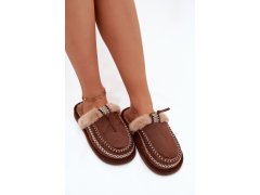 Dámské pantofle s&nbsp;kožešinou 608 Hnědá model 21949103 - Inello 5