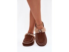 Dámské pantofle s&nbsp;kožešinou 608 Hnědá model 21949103 - Inello 8