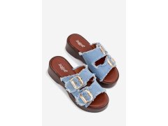 Dámské pantofle na platformě Jeans modrá s černou Paris model 22020904 - Step in style 1