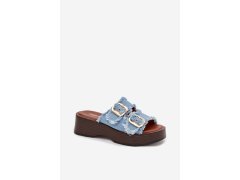 Dámské pantofle na platformě Jeans modrá s černou Paris model 22020904 - Step in style 2