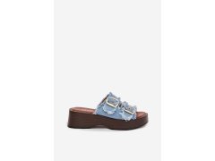Dámské pantofle na platformě Jeans modrá s černou Paris model 22020904 - Step in style 7
