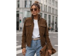 Dámská semišová bunda / bomber model 22022616 Tmavě hnědá Fashion Street - FashionStreet 1
