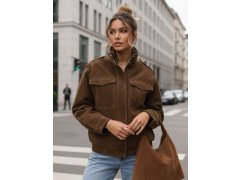 Dámská semišová bunda / bomber model 22022616 Tmavě hnědá Fashion Street - FashionStreet 4