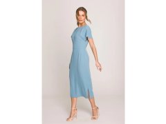 Tužkové šaty s rozparkem na boku model 22028077 nebesky modré - STYLOVE 1