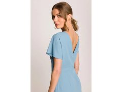 Tužkové šaty s rozparkem na boku model 22028077 nebesky modré - STYLOVE 2