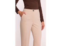 Dámské kalhoty s&nbsp;laclem model 22028086 béžové - STYLOVE 1