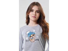 Dámské pyžamo dlouhé model 22032249 šedé - Vienetta 3