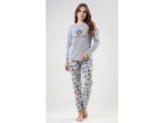 Dámské pyžamo dlouhé model 22032249 šedé - Vienetta 4