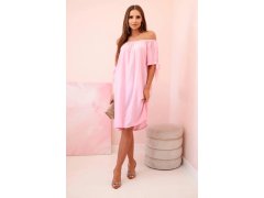 Dámské viskózové šaty model 22032263 cukrově růžové - Kesi 2