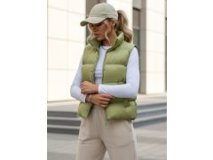 Dámská prošívaná vesta pistáciová model 22045074 - FashionStreet 1