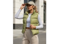 Dámská prošívaná vesta pistáciová model 22045074 - FashionStreet 2