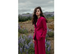 Sako s&nbsp;jedním knoflíkem švestka model 22069754 - STYLOVE 6
