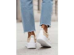 Dámské kožené tenisky béžové model 22069761 - FashionStreet 1