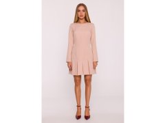 Šaty s&nbsp;záhyby béžové - MOE model 22130448 4