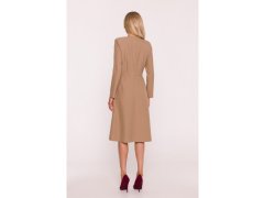 Dámské šaty s&nbsp;mašlemi model 22185646 béžové - STYLOVE 1