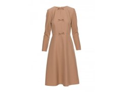 Dámské šaty s&nbsp;mašlemi model 22185646 béžové - STYLOVE 2