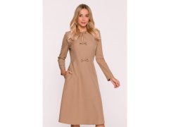 Dámské šaty s&nbsp;mašlemi model 22185646 béžové - STYLOVE 8