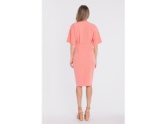 Midi šaty se zavinovacím střihem model 22194608 lososová - STYLOVE 3